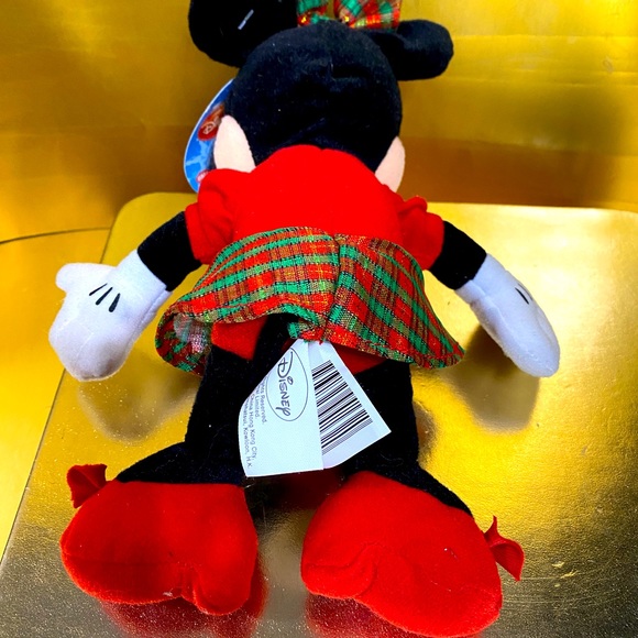 DISNEY CHRISTMAS HOLIDAY MINNIE MOUSE w/SANTA HAT PLUSH ATTACHED ORIGINAL TAGS - Picture 5 of 7